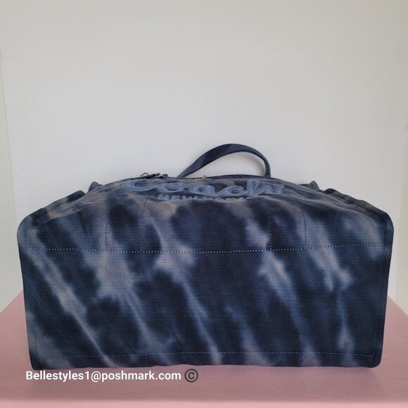 COACH Tie Dye Cargo 42 Canvas Large Tote -Midnight Navy color - Picture 8 of 16